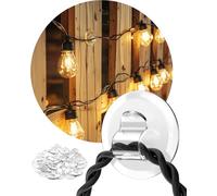 (ApeBest) Light Clips for Outside String Lights: 48 Pack Adhesive Hooks for Outdoor String Lights - Outdoor Light Clips for Hanging Patio Balcony Fence - Rope Led Light Strip Decor Hooks