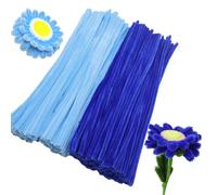Apedoixy 200 Pieces Pipe Cleaners Craft Bulk 2 Assorted Colors,6mm x 12inch Thick Fuzzy Chenille Stem Sticks for Craft Art DIY Projects Decorations (Light blue,Dark blue)
