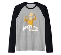 Apeeling Vegan Banana Muscle Mascot Raglan Baseball Tee