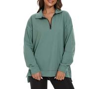 APEIYU Women's Sweatshirts Long Sleeve Tops Stand Up Collar Pullover Casual Blouse Shirts Loose Fit Tunic Tops Green XL