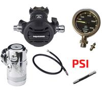 APEKS XTX50 DST + SPG PSI + 100cm Regulator Hose & HP Hose - Stage Deco Bottle