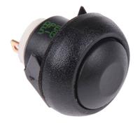 APEM Pushbutton Switch, Black, Snap-In IBR3SAD200