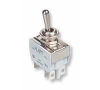 APEM - Toggle Switch, Metal Lever, DPDT, ON-OFF-ON, 10A