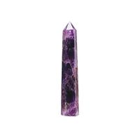 Apengshi Large Natural Dream Amethyst Healing Crystal Tower 5.9"-6.3" 6 Faceted Single Point Chakra Crystal Wand Energy Meditation Stone Home Decor Collection Gift