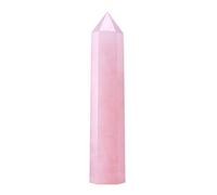 Apengshi Large Rose Quartz Natural Healing Crystal Tower 5.9"-6.3" 6 Faceted Single Point Love Energy Charger Crystal Wand Stone Meditation Home Decor Collection Gift