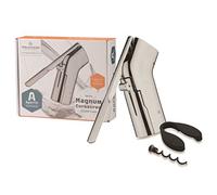 Aperiti Deluxe Magnum Lever Corkscrew Set Chrome Finish with Foil Cutter, Silver, 16 x 14 x 3.5 cm