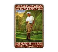Aperiy Bar Tin Sign That's What I Do, I Play Golf Metal Sign, Golfing, Dad, Grandad, Gift, Retro Wall Decoration 8x12 Inch
