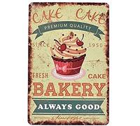Aperiy Cute Sign Cake & Ice Cream Plaque Bakery Vintage Metal Sign Easter Mother's Day Best Gifts for Friends Cafe Bar Pub Bedroom Room Decoration 8X12 inch