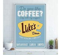 Aperiy Decorative Signs Gilmore Girls Classic Decoration Luke's Diner Fun Saying Metal Tin Sign Antique Plaque Rustic Poster Bar Home Wall Decor 8x12 Inch