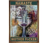 Aperiy Metal Sign Wall Decor Hanging Art Namaste Mother er Yoga Wall Art Sculpture Indoor Decorations for Home Bedroom 8 X 12 Inches