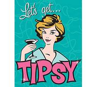Aperiy Metal Tin Signs Let’s Get Tipsy Retro Cocktail Pretty Lady with Martini Glass Tin Signs Vintage Signs for Bedroom Wall Decor Sign Art Wall Decoration 12 X 8 Inches