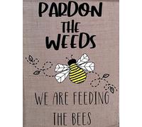 Aperiy Vintage Tin Sign Forgive The Weeds to Feed The Bees 8x12inch Metal Tin Sign Poster Tin Sign Metal