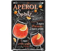 Aperol DECORATIVE_SIGNAGE, 20 x 30 cm, Tin, Cocktail Recipe Sign, Retro Wall Mount Decor