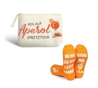 Aperol Gift Set - Aperol Makeup Bag & Socks Gift Set for Women, Funny Aperol Spritz Gift Idea, Gift for Women, Cosmetic Bag & Socks 36-42