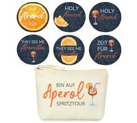 Aperol Gift Set, Aperol Spritz Aperol Spray Gift Set, Aperol Cosmetic Bag and Coasters, Glasses Felt Coasters, Set of 6, Decorative Felt Coasters, Table Coasters for Glasses Aperol Gift