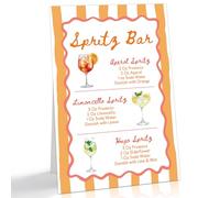 Aperol Hugo Limoncello Spritz Bar Sign, 8 x 11 Inch Aperol Spritz Cocktail Recipe Drink Station Table Sign for Bridal Shower, Baby Shower, Graduation, Birthday, Rehearsal Dinner, Wedding Decorations
