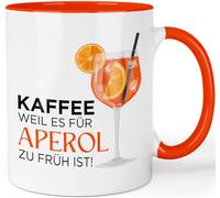 Aperol Mug with Saying - Kaffee weil es für Aperol zu früh ist - Funny Office Mug Farewell Gift Colleague Mug for Favourite Colleague - Printed on Both Sides