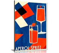 Aperol Spritz 3 Framed Canvas Print, Pictures for Home Walls, Bedroom, Living Room & Bathroom Decor 31x20cm (12x8in)