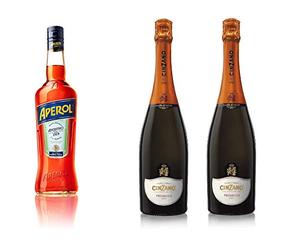 Aperol Spritz: Aperol Aperitivo 100cl with 2 x Cinzano Prosecco DOC Non Vintage, 75 cl