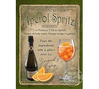 Aperol Spritz Cocktail Recipe - Vintage - Style Metal Sign - 3 Sizes To Choose - Home Decor - Unique Gift