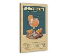 Aperol Spritz Print, Aperol Spritz Poster, Classic Cocktail Bar Wall Art Prints, Retro Cocktail Decor, Bar Accessories 12x18inch(30x45cm) Frame