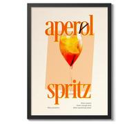 Aperol Spritz Print, Cocktail Poster, Framed Drink Wall Art, Modern Kitchen Decor, Drinks Poster, Gift Idea, Archival Matte, A2 (Framed) - 59.4x42cm