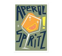 Aperol Spritz Print, Cocktail Poster, Framed Wall Art, Modern Kitchen Decor, Drinks Poster, Gift Idea, Archival Matte, A4 (Print Only) - 29.7x21cm
