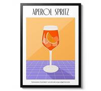 Aperol Spritz Print, Minimalist Cocktail Art, Modern Kitchen Decor, Recipes Art Illustration, Beverage Poster, Gift Idea, Archival Matte, A3 (Framed) - 42x29.7cm