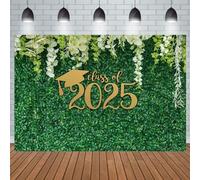 Aperturee Class of 2022 Graduation Photography Backdrop 10x7ft Green Leaves Wall Prom Congrats Grad Bachelor Cap Spring Still Life Grass Leaf Background Party Decorations Photo Studio Booth Banner