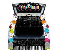 Aperturee Halloween Trunk Or Treat Car Decorations Kit - 70.8x15.5 Inch Banner, Porch Banner, 2x6m Ropes, Rain String Curtains, Durable Oxford Fabric, Fun Halloween & Trick-or-Treat Themes