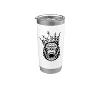 Apes Strong Together Gorilla King Alpha Funny Black n White Stainless Steel Insulated Tumbler