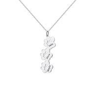 Apeso Pesonalised Gifts Personalised Name Necklace, Customised Cat's Claw Pedant Family Names Necklace Gift for Women Mum Daughter Grandma (Sliver)