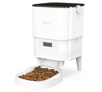 APETDOLA Automatic Cat Feeder, 4L Pet Food Dispenser with Timer, Cat Feeder with 1-6 Meals per Day, Dual Power Supply (AC/DC), Voice Recorder, Automatic Feeders for Cats and Puppy - FD30 (White)
