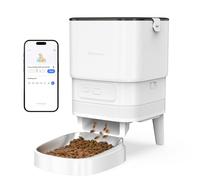 APETDOLA Automatic Cat Feeder, 4L Smart Food Dispenser with 2.4GHz WiFi & App Control, 10-Meal Customization, Dual Power (AC/DC), Voice Recorder, Automatic Feeders for Cats and Puppy - FDG30 (White)