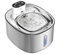 Apetdola FS11PRO Cat Water Fountain Stainless Steel, 152fl-oz/4.5L Wireless Cat Fountain,5000mAh Battery Operated Pet Water Fountain for Cats Dogs,Ultra Quiet
