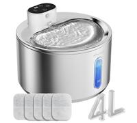 Apetdola FS40Pro Cat Water Fountain for Drinking, Cat Fountain with 5000 mAh battery, 135fl-oz/4L Stainless Steel Cat Fountain with Noise Reduction and Motion Sensor, for Cats or Dogs -5 Filter