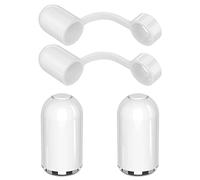 APETOO Magnetic Replacement Cap for Apple Pencil 1st Gen, 4-Pack with Anti-Lost Silicone Holder for iPad Pro 10 9 8 7 6, White