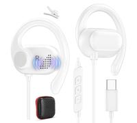 APETOO USB C Open-Ear Headphones with Adjustable Earhook, Mic & Volume Control, Wired Earbuds HiFi Stereo Anti-Hurt Ear On-Ear Earphone for iPhone 17 16 15/Samsung S26 Kids School Chromebook Travel