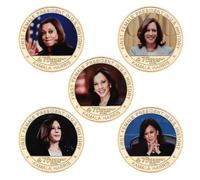 APEUODDHD Kamala Harris First Female President Commemorative Coins US Vice President Metal Challenge Coin Medal 5pcs