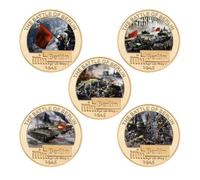 APEUODDHD Memorial 1945 The Battle of Berlin Golden Commemorative Coins Set Military Challenge Coins Army Souvenir 5pcs