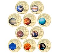 APEUODDHD Solar System Commemorative Coins Set Planets Earth Mars Sun Collectible Coins Amateur Astronomer Souvenir Gifts 10pcs