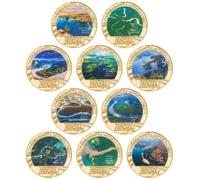 APEUODDHD Top 10 Longest Rivers in the World Commemorative Coins Set Challenge Coins for Collection 10PCS