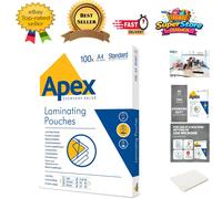 Apex 100 Count A4 Laminating Sheets - Crystal Clear Protection for Creatives