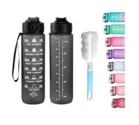 Apex.99 Sports Water Bottle with Straw,1Litre Motivational Water Bottles with Time Marking,Leakproof Hydration Bottle, Reusable BPA-Free Bottle,32oz Drinks Bottle for Fitness, Gym, Office,outdoor