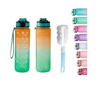 Apex.99 Sports Water Bottle with Straw,1Litre Motivational Water Bottles with Time Marking,Leakproof Hydration Bottle, Reusable BPA-Free Bottle,32oz Drinks Bottle for Fitness, Gym, Office,outdoor