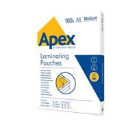 Apex A3 Medium Duty Laminating Pouches 250 Micron Clear (100 Pack)
