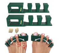 APEX Adjustable Toe Separators - Over 50% Thicker & More Durable - Doctor Recommended - Stretches to Fit - 4 Pack Adjustable Bundle (1 Pair Size S/M & 1 Pair Size Large) (Green)