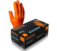 Apex Business Supplies Large 10 Box Ignite Orange Nitrile Gloves | Disposable Gloves Powder-free & Latex Free Nitrile Gloves, Extra Thick & Diamond Textured Grip Gloves Mechanics Gloves | 1000