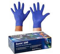 Apex Business Supplies Sonic 200 Large Blue Nitrile Disposable Gloves Pack of 200 Nitrile Gloves | Multipurpose, Examination Powder Free And Latex Free Disposable Gloves | Food Grade Heavy Duty