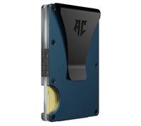 APEX CARRY Men's Minimalist Credit Card Holder - Slim Wallet for Men with RFID Blocking - Front Pocket Metal Wallet with Money Clip, Navy, Minimalist
